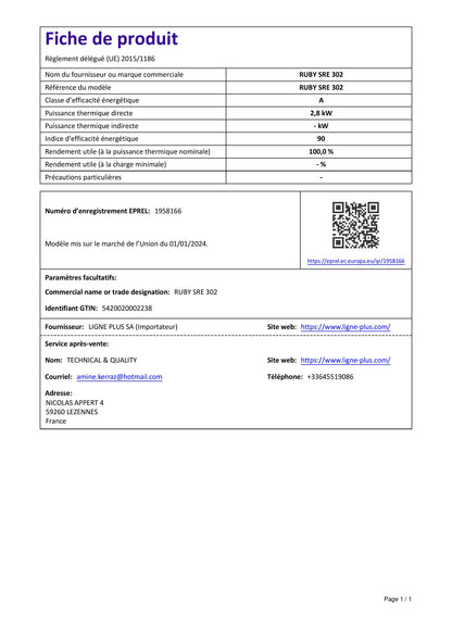 RUBY SRE 302 NF - Reconditionné